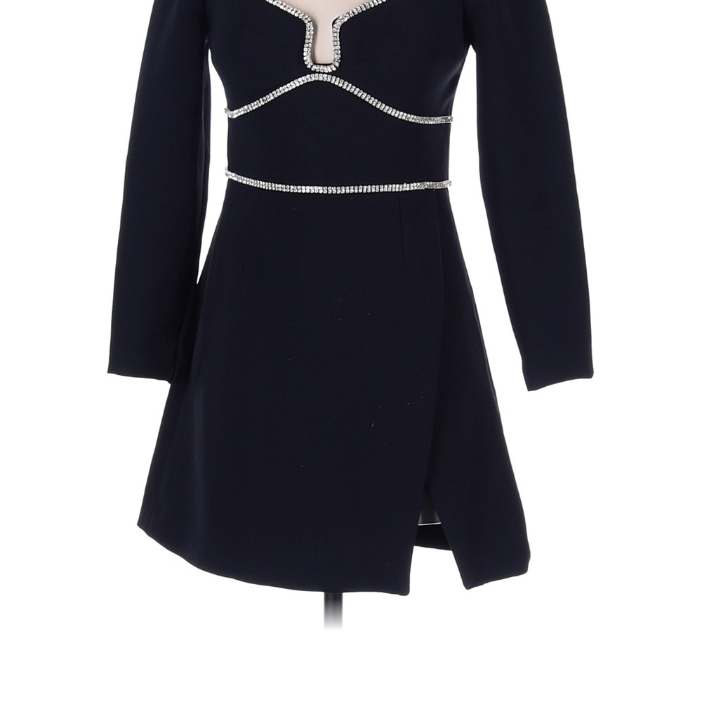 Self-Portrait Black Dress with Silver Detailing